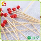 Red Wooden Bead Cocktail Accessories Sticks Bamboo Fruit Picks