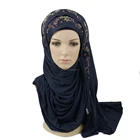 New style plain black jersey cotton hijab for scarfs cotton arab ladies