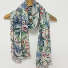 Fashion rayon printed material women silk scarf
