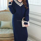 PK17ST452 Women Slim Cable Knit Cashmere Sweater and Bodycon Mini Skirt 2 Piece Set