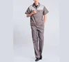 Yihao short sleeve summer workplace clothing turn-down collar safety factory working uniform