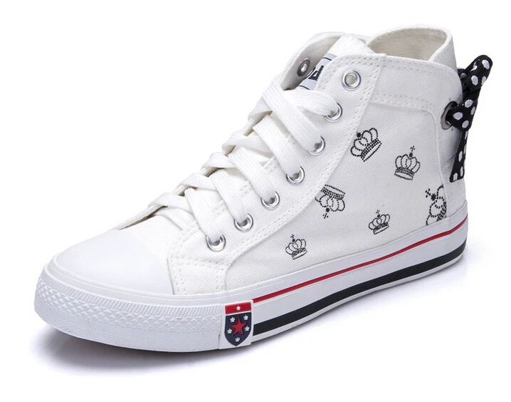 Free shipping Women canvas shoes bow floral print high waist Platform Running shoes Sneakers casual sport shoes lady cheap shoe