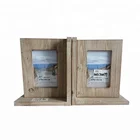 Beautiful Wood Bookends Frame Book Stand Holder for Desk Organizer