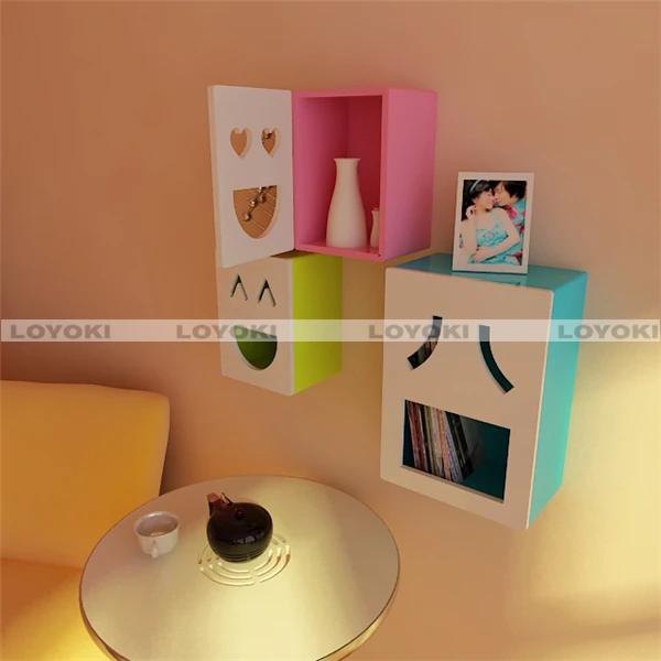 Wood Decorative Floating Wall Shelf fish shaped silicone ice tray