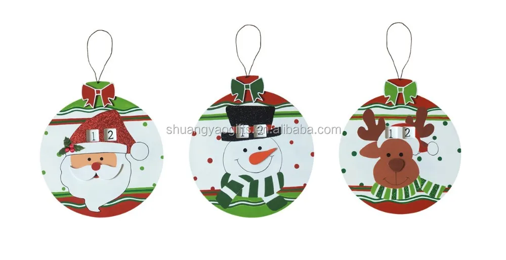 wooden christmas hanging ornament santa claus / snowman/elk with