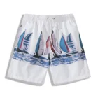 custom sublimated shorts 100% polyester shorts mens half pants men beach swimwear shorts elastic waist