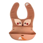Factory direct baby cartoon waterproof saliva towel maternal and child supplies saliva pocket silicone bib bib
