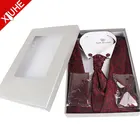 OEM Service Vest Cravat Men New Design Latest Men's Wedding Vest Tie Set with Bowtie Cravat Cufflink Handkerchief