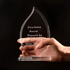 Top Selling Custom logo Award Trophy Glass Material