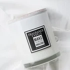 Spray white customized soy wax candle in glass jar wooden cap