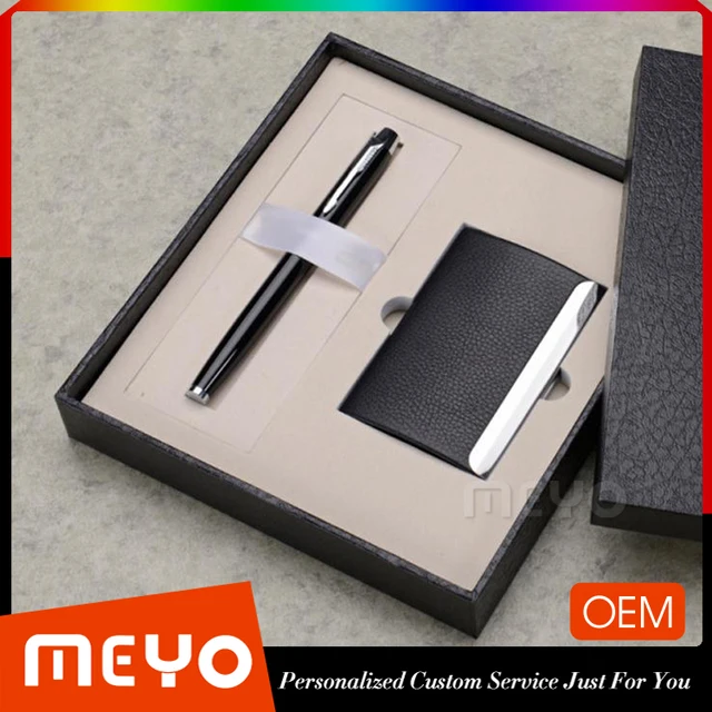 novelty man gift set for business gift with pen notebook card