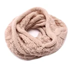 High quality wholesale 100% acrylic design knitted lady neckerchief, new design pure color neck lady scarf