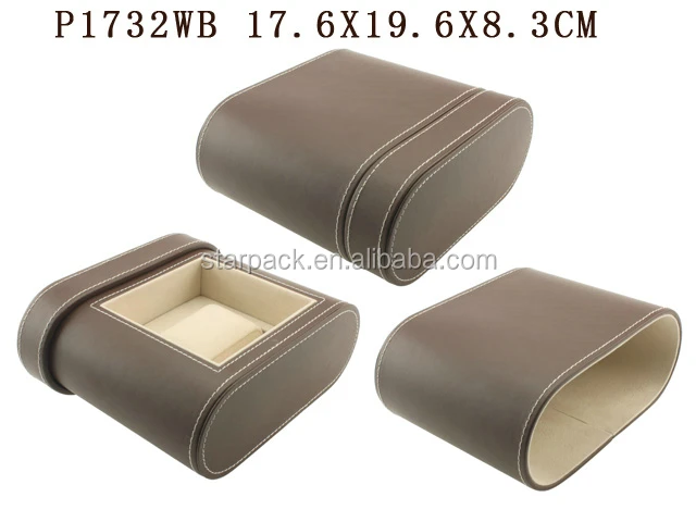 unique design pu leather packaging drawer paper watch gift box p