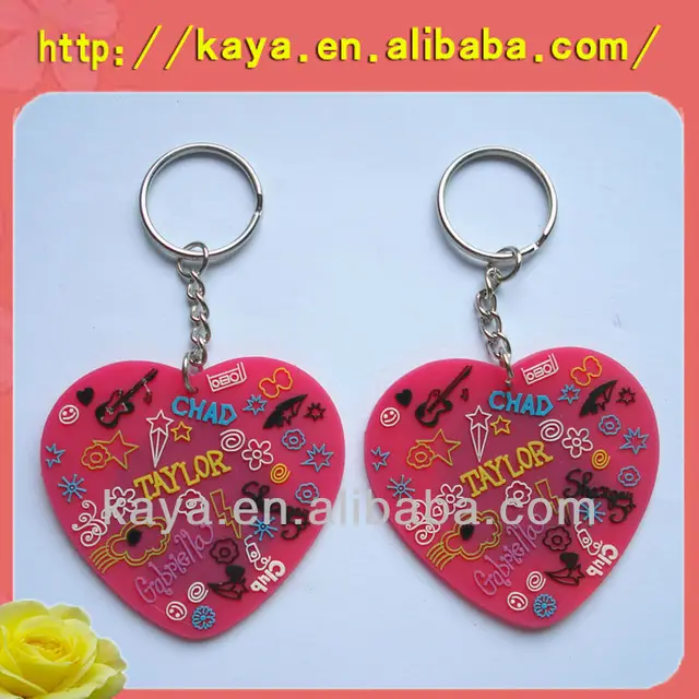 new design valentine gift plastic heart keyring