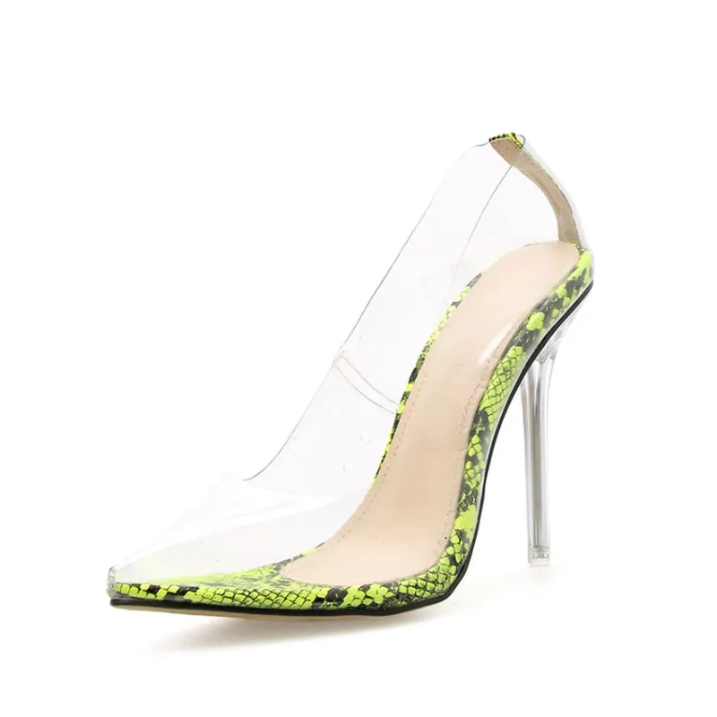 neon green clear heels
