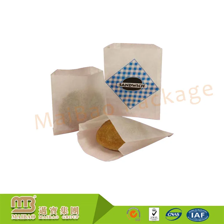 food grade custom color printed bakery kraft paper sandwich bags