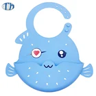 silicone baby bib food catcher silicone feeding bib with box manufacturer
