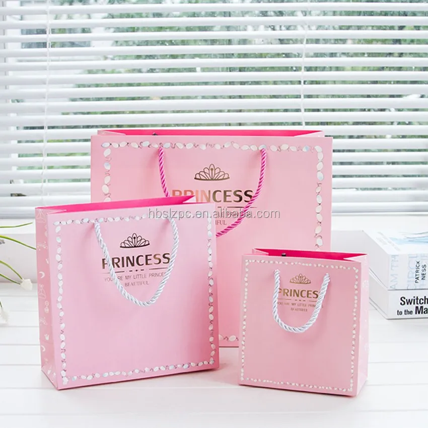 gift large baby girl shoes paper gift hand bag for kids tote bag