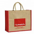 Wholesale Customized Printed Organic Eco Friendly color Jute Tote Bag for shopping promotion