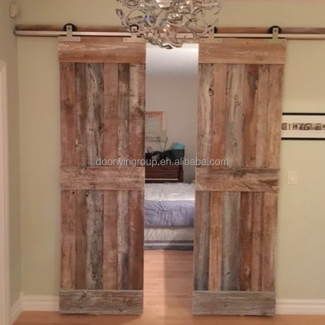 solid pine wood sliding barn door with american hardware