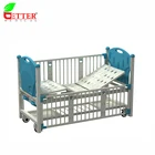 Steel framework protable children hospital bed kid bed with two cranks