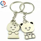 Creative anime teddy bear key ring hang buckle key chain couple love keychains