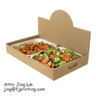 Custom print food packaging carrier pop up catering tray food display kraft paper box