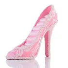 High Quality Pink Satin High Heel Shoe Ring Holder Jewelry Display