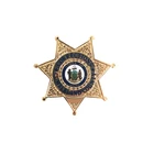 Manufacturer personalized gold star metal sheriff badge