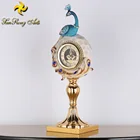 Italy design peacock clock polyresin peacock handicrafts wall clock decoration clock