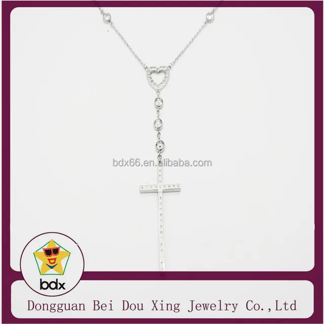furious silver unisex gift stainless steel crystal cross pendant