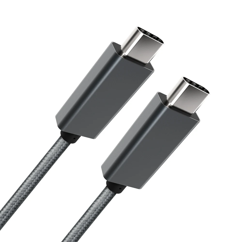 Dark Gray metal shell nylon 10Gbps type c fast cable usb 3.1 c to C Gen 2 4K audio video support - ANKUX.COM