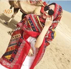 Women National Style Printed Tassel Classical Scarf Lady Fashion Beach Long Shawl