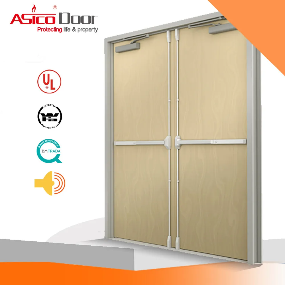 Asico Ul Listed 20 60 120 180 Minutes Fire Rated Steel Door For