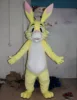 100% positive feedback adult rabbit costume easy wear yellow rabbit costume for sale