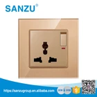 High Quality Toughened Glass Panel Switch, Switched Socket, Wall Switch and Socket