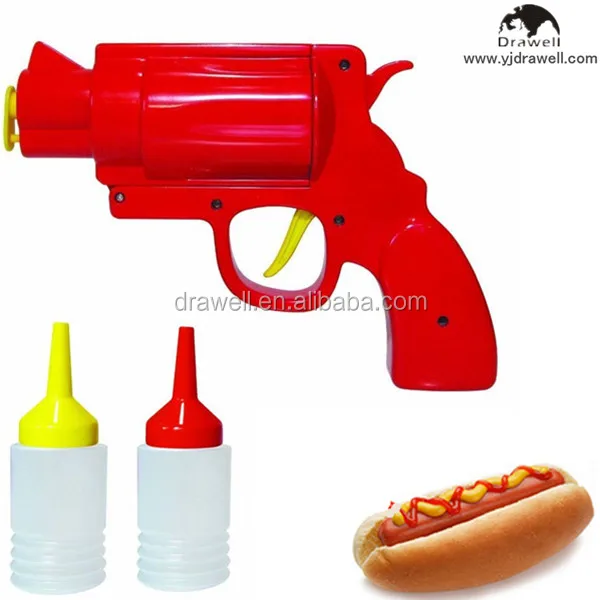 cb-8320 fun gun shaped party condiment dispenser for bbq ketchup