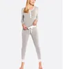 New fashion comfortable fit stripes women pajamas wholesale rib waistband PJ set