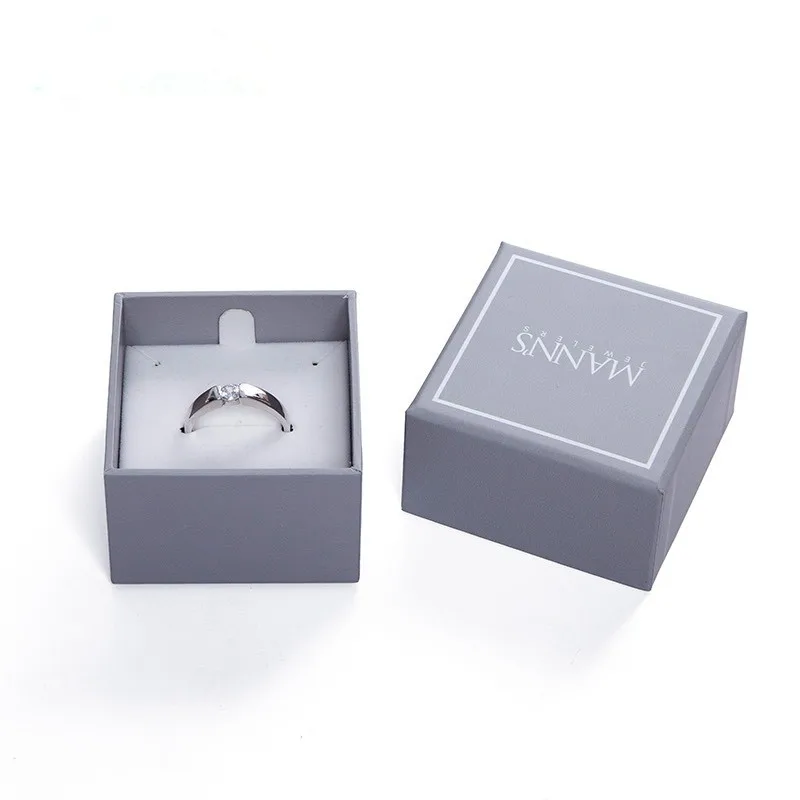 navy blue art paper cardboard gift box with bow for diamond ring