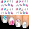 Feather Nail Art Decorations Water Transfer Decal Nail Stickers For Nails Manicure Stickers Water Rainbow Bright Color