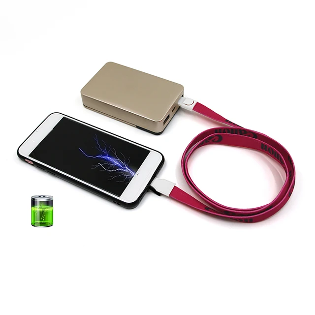 OEM Logo 90cm Lanyard Micro USB Cable Polyester Braided Mobile Phone Cables - ANKUX.COM