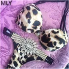 big accessory customize cheap push up leopard print bikinis
