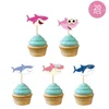 EasternHope Shark Theme Party Cupcake Toppers For Baby Shower Birthday Party Decorations