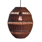 home decor large brown ceiling plate chandelier modern restaurant rattan pendant lamp