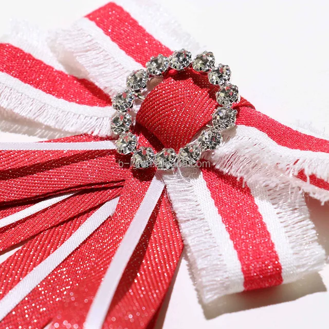 bow brooches for lady, pin pearl bow tie rhinestone bowknot