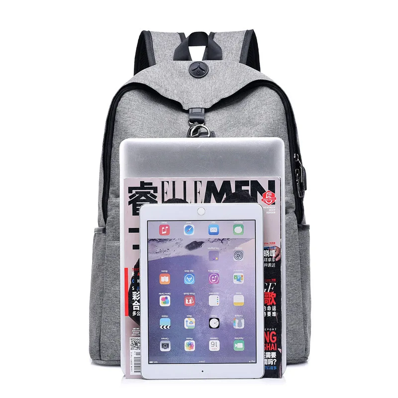 Anti Theft Men Backpack Canvas Large USB Recharging Women Laptop Bag Boy Girl School Bag Teenager Travel Backpack Mochila BP0209 (23)
