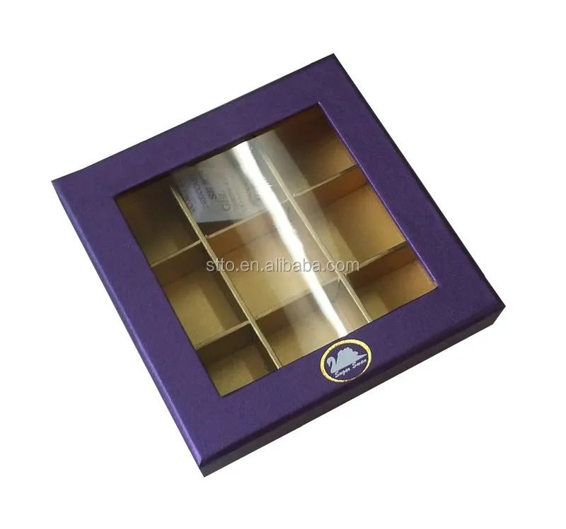 luxury handmade chocolate gift box with clear window and