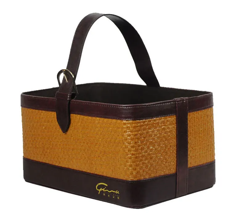 New Year gift leather storage basket basket Christmas basket basket leather Home Furnishing storage basket basket Hotel