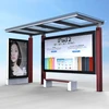 Scrolling urban smart benches solar powered signage bus stop shelter