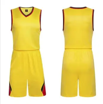 Color Yellow Blank Basketball Jerseys 